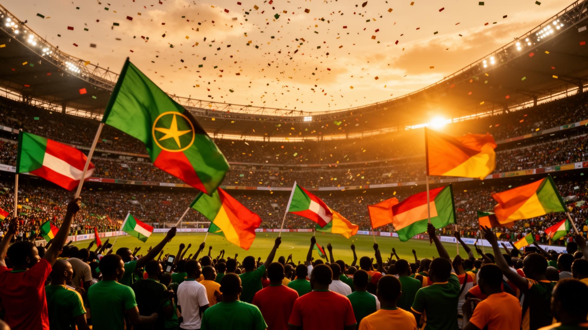 African football fans celebrating